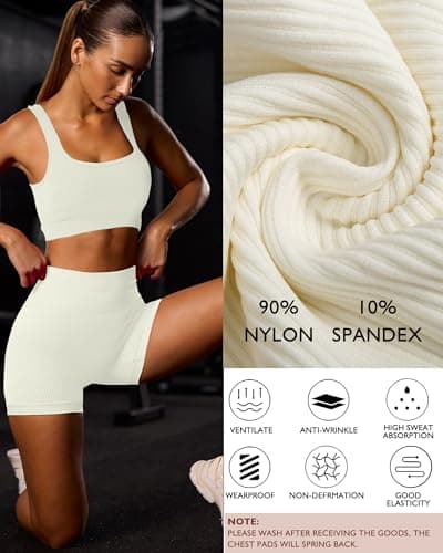 AURUZA Seamless High Waist Leggings & Sports Bra Gym Set