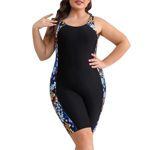 IMEKIS Plus Size Women's UPF 50+ One Piece Rash Guard Swimsuit
