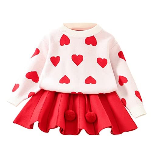 Toddler Girls Knitted Sweater and Skirt Set