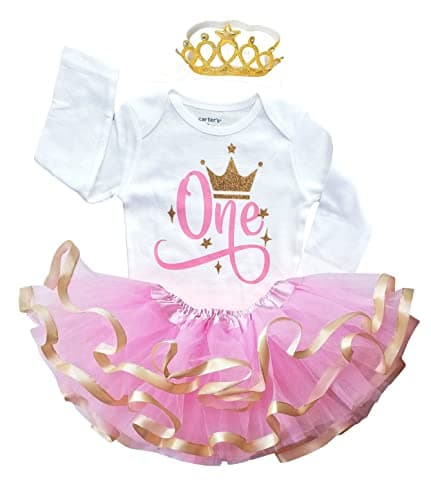 Luke and Lulu Girl's 1st Birthday Princess Crown Tutu Outfit