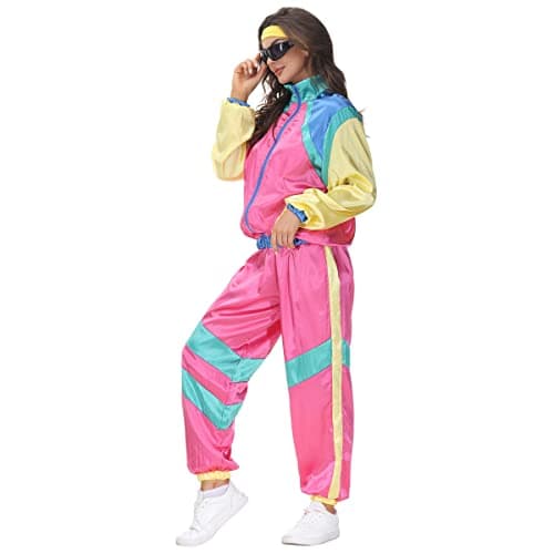 80s Retro Hip Hop Windbreaker Tracksuit for Women Men