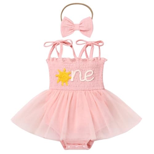 Baby Girl Strawberry Birthday Outfit: Boho Romper Dress with Headband for Summer Cake Smash Photoshoot