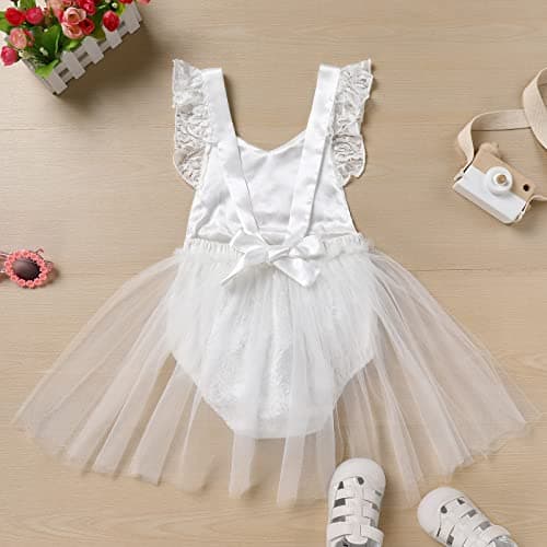 IMEKIS Baby Girls Boho Lace Romper Dress Newborn Outfits