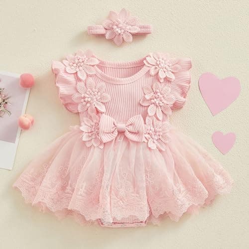 Newborn Baby Girl 1st Birthday Outfit Cake Smash Set