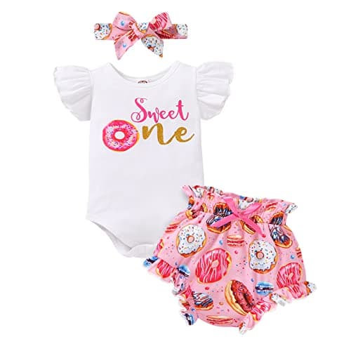 Bumble Bee Print Romper for 1st Birthday Girls