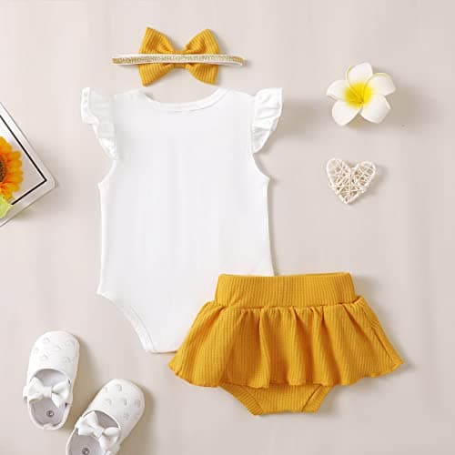 Aslaylme Baby Girl 1st Birthday Sunflower Outfit