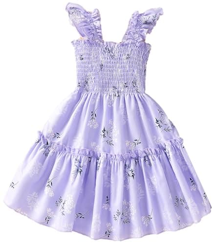 Retsugo Flutter Sleeve Birthday Party Dress for Girls 1-8 Years