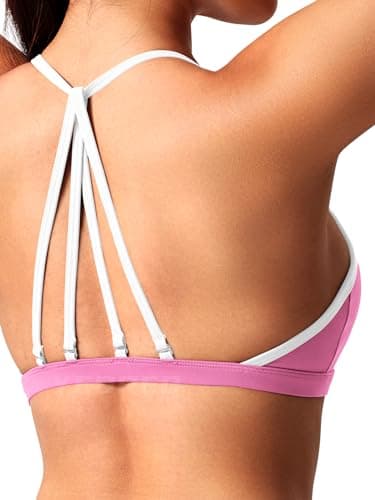 Yeoreo Women's Padded Strappy Open Back Workout Gym Bra