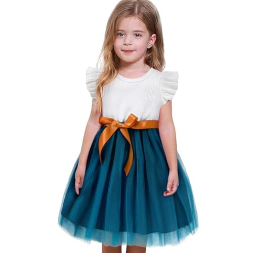 Sinhoon Toddler Girl Tulle Summer Ruffle Dresses 1-6Y