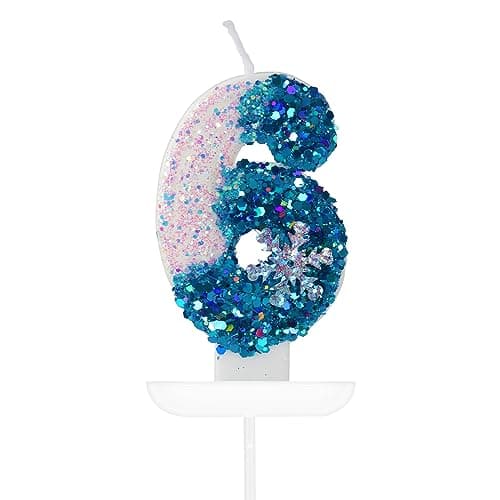 Hongplus Pink Snow Themed 1st Birthday Candles & Decorations