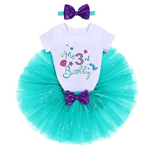 Baby Girls Mermaid 1st Birthday Outfit Set