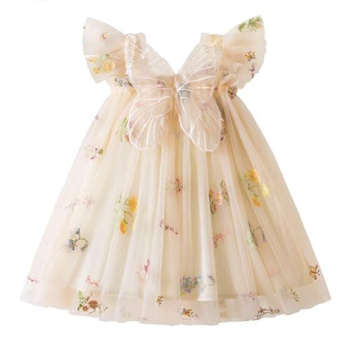 NNJXD Casual Flower Embroidered Tulle Dress for Baby GirlsToddler