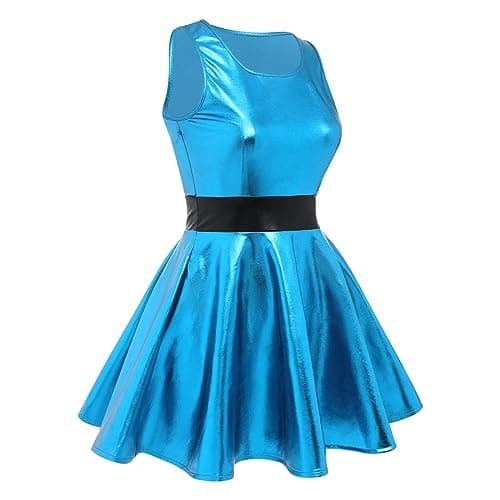 IMEKIS Women & Girls Anime Halloween Rave Mini Skater Costume
