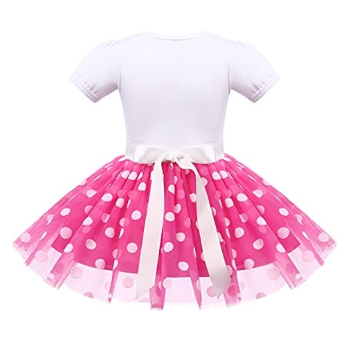 Baby Girls Polka Dots Dress Headband for Birthday Outfit and Cake Smash