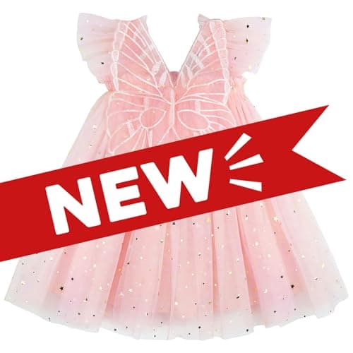 AGQT Baby Girls Butterfly Print Tulle Tutu Sundress 6M-6T