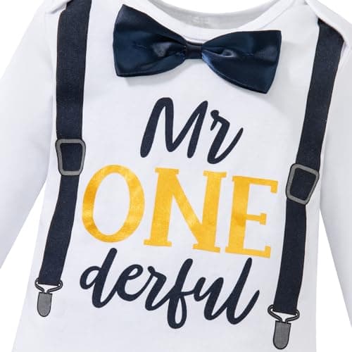 4PCs Newborn Baby 1st Birthday Outfit Boy Clothes Set