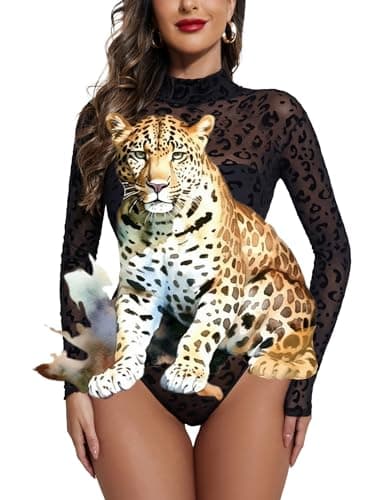 Long Sleeve Mesh Bodysuit for Women