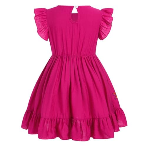 Traditional Mexican Embroidered Floral Dress for Toddler Girls