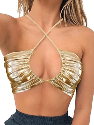 Square Neck Buckle Strap Cami Crop Tube Top