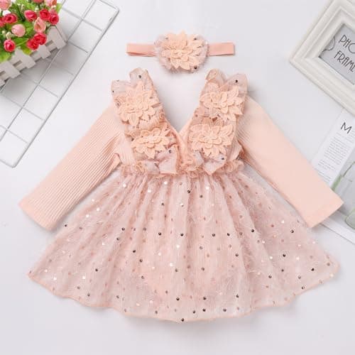 Girls 1st Birthday Snowflake Romper with Headband