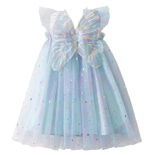 Nileafes Toddler Girl Fairy Butterfly Tulle Casual Birthday Dress