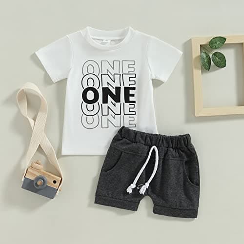 Saliuentm Baby Boy Birthday Outfit Short Sleeve Shirt & Short Pants