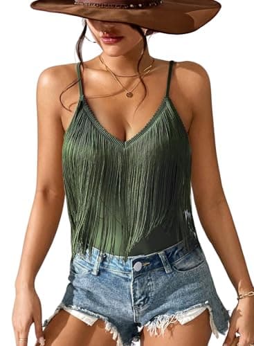 Womens Western Cowgirl Fringe Top - Boho Rodeo Camisole Trends