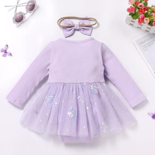 IMEKIS Baby Girl 1st Birthday Outfit: Pumpkin & Snowflake Romper with Headband for Cake Smash Photos