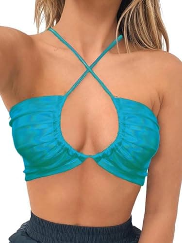 Square Neck Buckle Strap Cami Crop Tube Top
