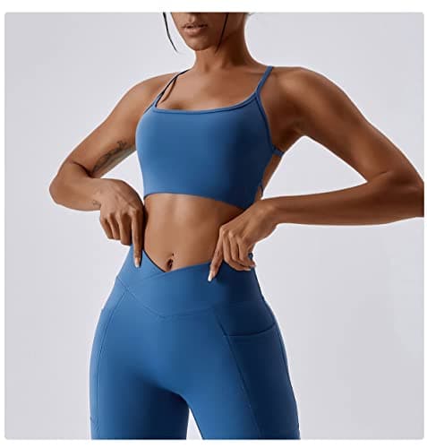 IWEMEK ABOCIW Women's Cross-Back Workout Bra & Shorts Set