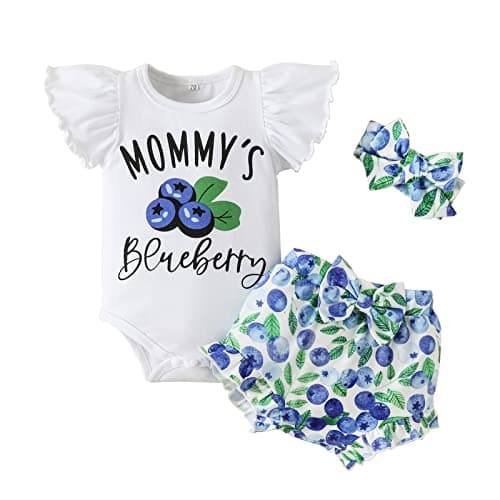 Newborn Baby Girls Ruffle Romper Set