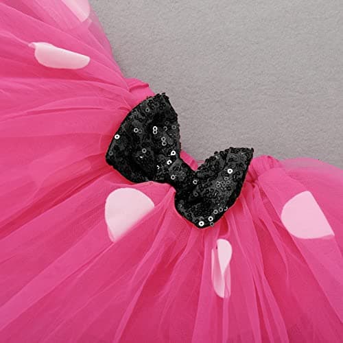 Baby Girls 1st Birthday Outfit Polka Dots ONE Romper Tutu Skirt Ears Cake Smash Costume for Photo Shoot