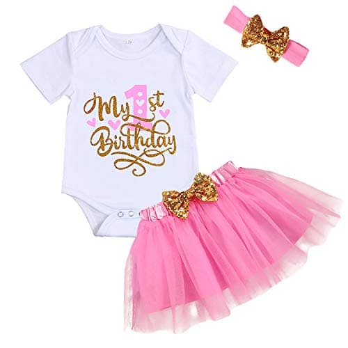 Baby Girl 1st Birthday Cake Smash Outfit Set