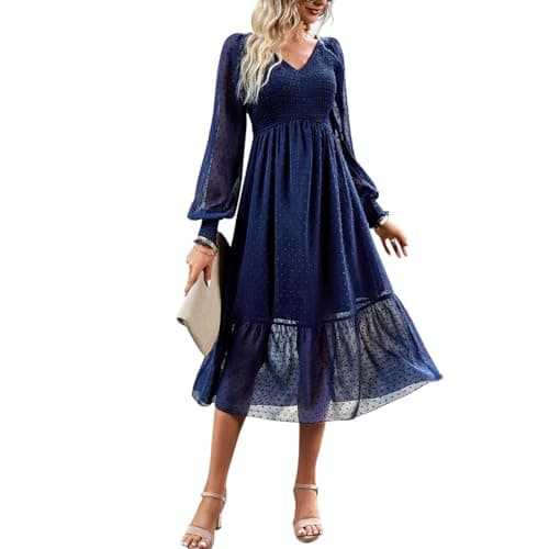 Boho Swiss Dot Smocked Cocktail Dress