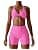 Workout Sets for Women 2 Piece Twist Front Halter Sports Bras High Waist Booty Shorts Exercise Gym Yoga Outfit