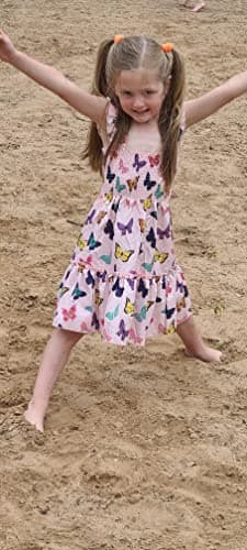Retsugo Flutter Sleeve Birthday Party Dress for Girls 1-8 Years