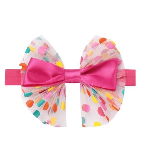 Rainbow Polka Dots Romper Princess Party Tutu Dress with Headband Cake Smash Clothes for Baby Girls