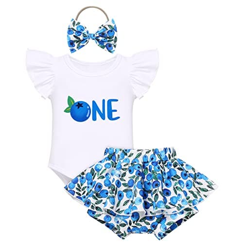 FYMNSI Baby Girls Sunflower Peach 1st Birthday Romper + Shorts + Headband for Cake Smash Photo Props