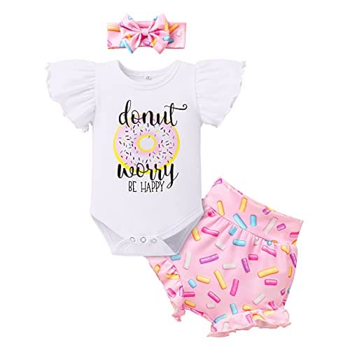 Newborn Baby Girls Ruffle Romper Set