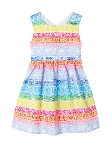 Minitaylor Girls' Casual Sleeveless Dresses Back Cutout Elastic Waist Pattern