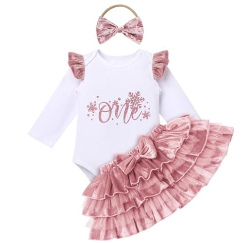 IBTOM CASTLE Baby Girl Velvet Romper Bow Headband Christmas Outfit