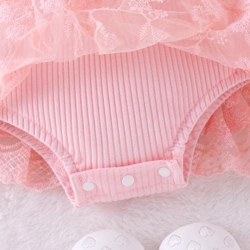 Newborn Baby Girls Lace Romper Floral Dress 0-18 Months