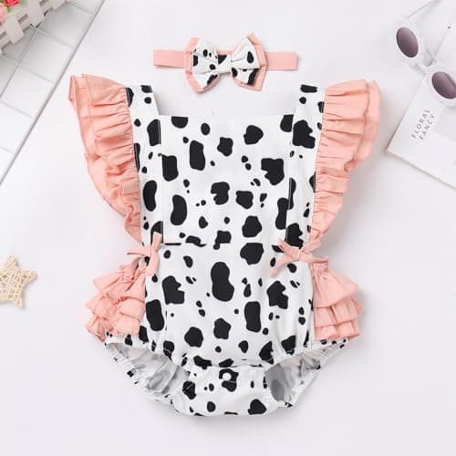 IMEKIS Dalmatian Baby Girl Halloween Costume with Headband