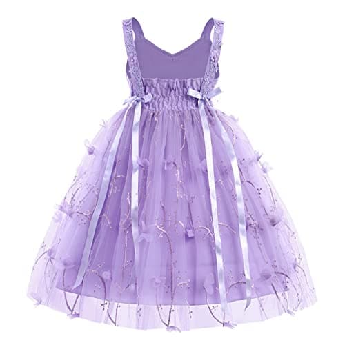 IDOPIP Backless Tulle Flower Girl Dress for Princess Birthday Weddings Bridesmaids