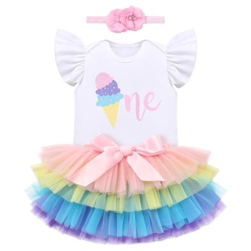 ODASDO Boho Rainbow Birthday Cake Smash Outfit Set