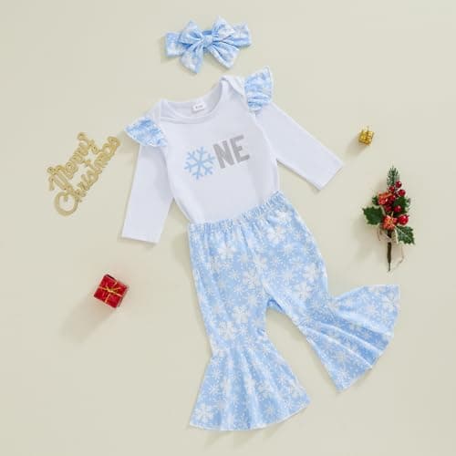 Filgrox Winter 1st Birthday Outfit - Snowflake Romper & Headband