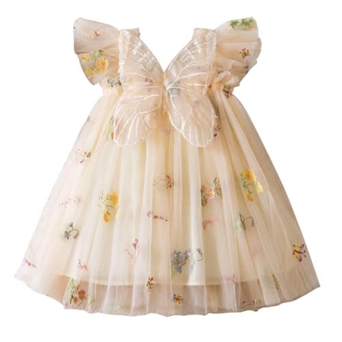 AGQT Baby Girls Butterfly Print Tulle Tutu Sundress 6M-6T