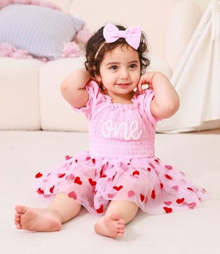 Grehava Baby Girl 1st Birthday Tulle Romper 0-18 Months