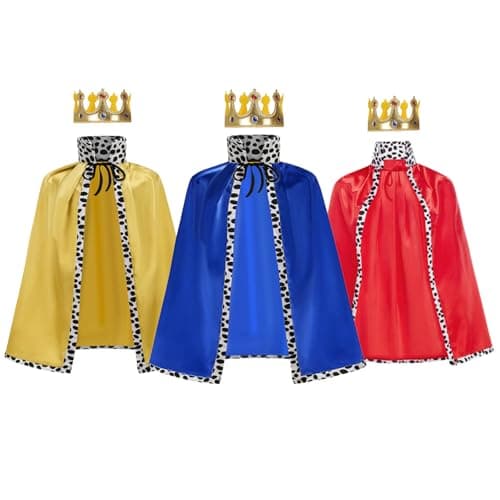 Yolsun Kids King Robe with Crown for Boys Halloween Cosplay