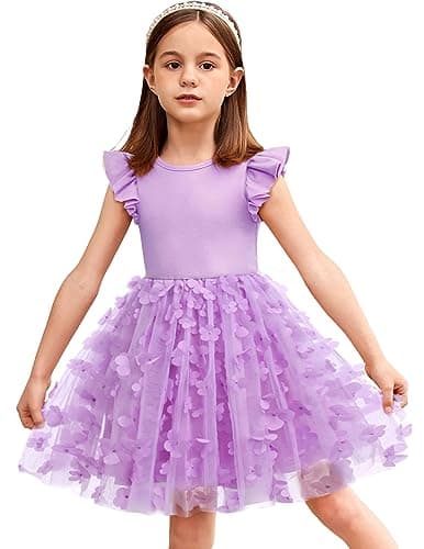 Arshiner Fluffy Tutu Dress for Little Girls 2-6Y Casual Party Sundress